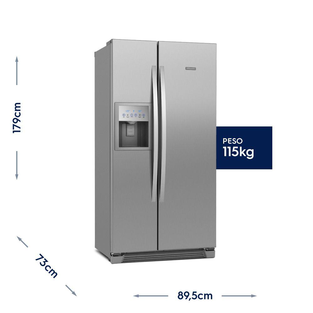 Geladeira/Refrigerador Side By Side Frost Free Inox 504L Electrolux