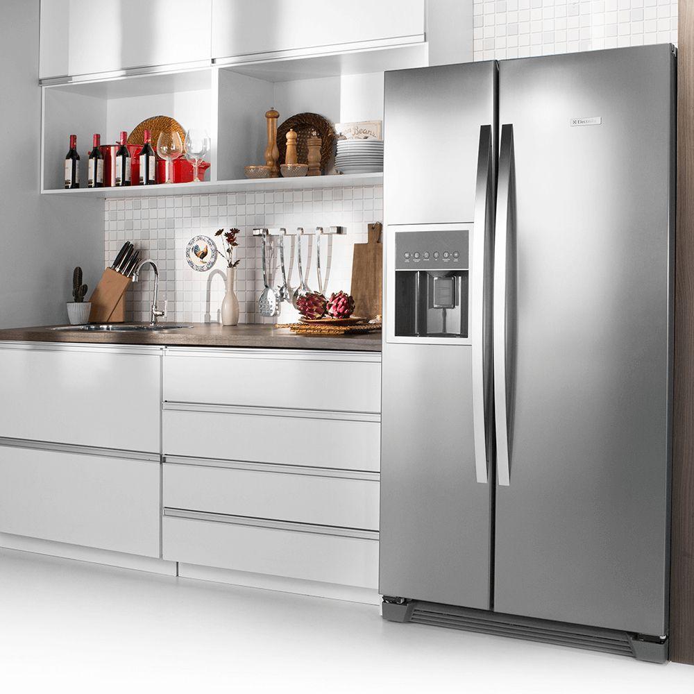 Geladeira/Refrigerador Side By Side Frost Free Inox 504L Electrolux