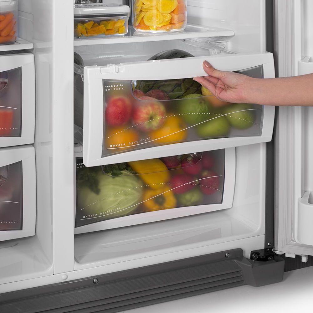 Geladeira/Refrigerador Side By Side Frost Free Inox 504L Electrolux