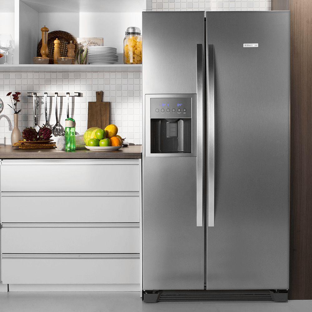 Geladeira/Refrigerador Side By Side Frost Free Inox 504L Electrolux