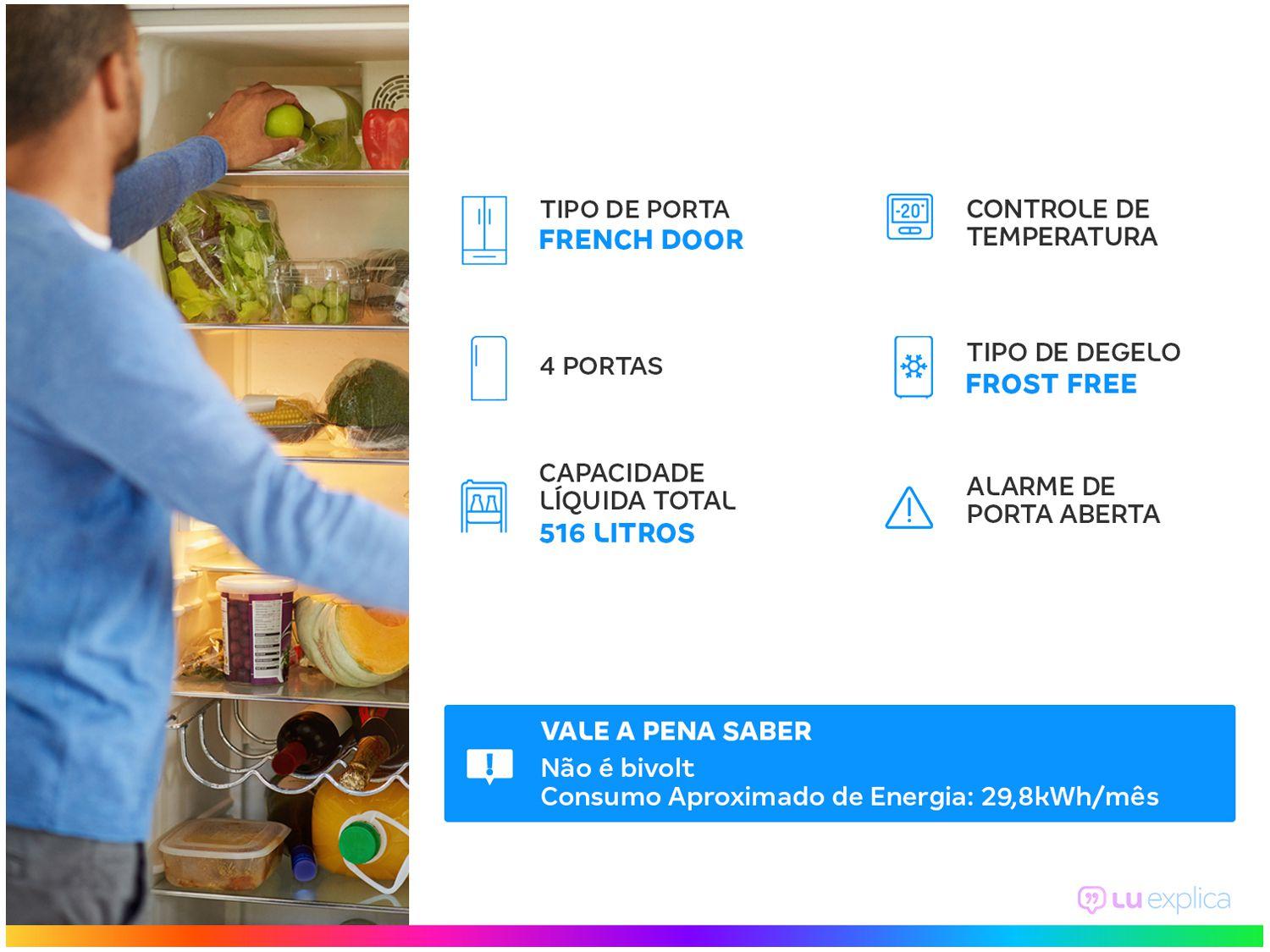 Geladeira/Refrigerador TCL Multidoor 4 Portas Frost Free 516L