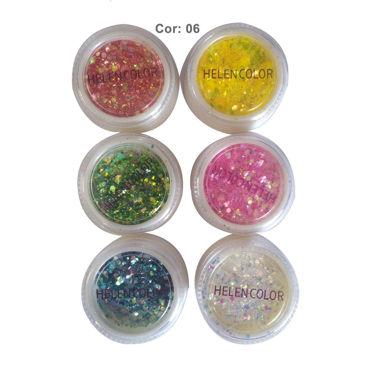 Glitter Helen Color Com 6 Unidades Flocado Decoracao Grupo Biashop Unhas E Acessorios Magazine Luiza