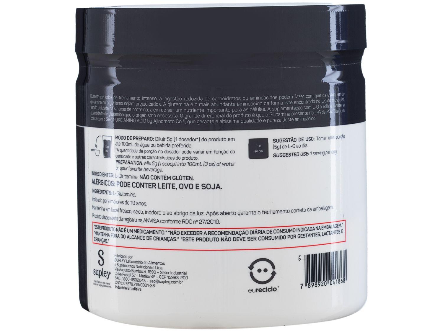 Glutamina Max Titanium L-G em Pó 300g