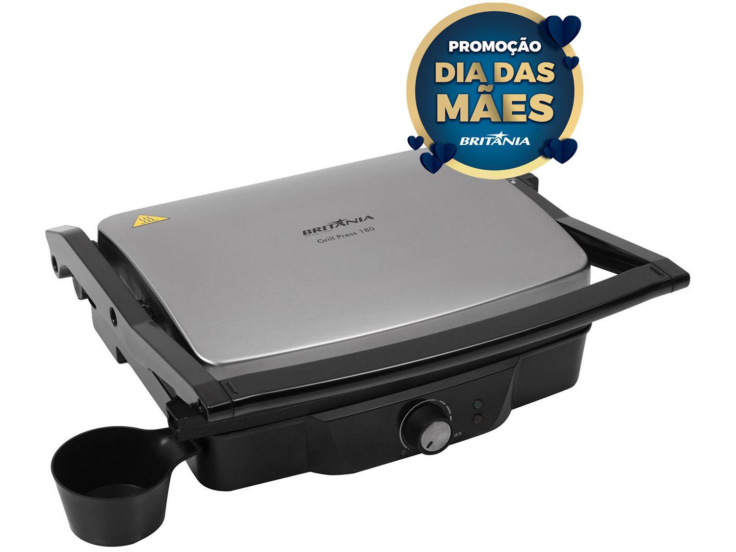 Grill Britânia Press 180 1400W Coletor de Gordura Grill Magazine