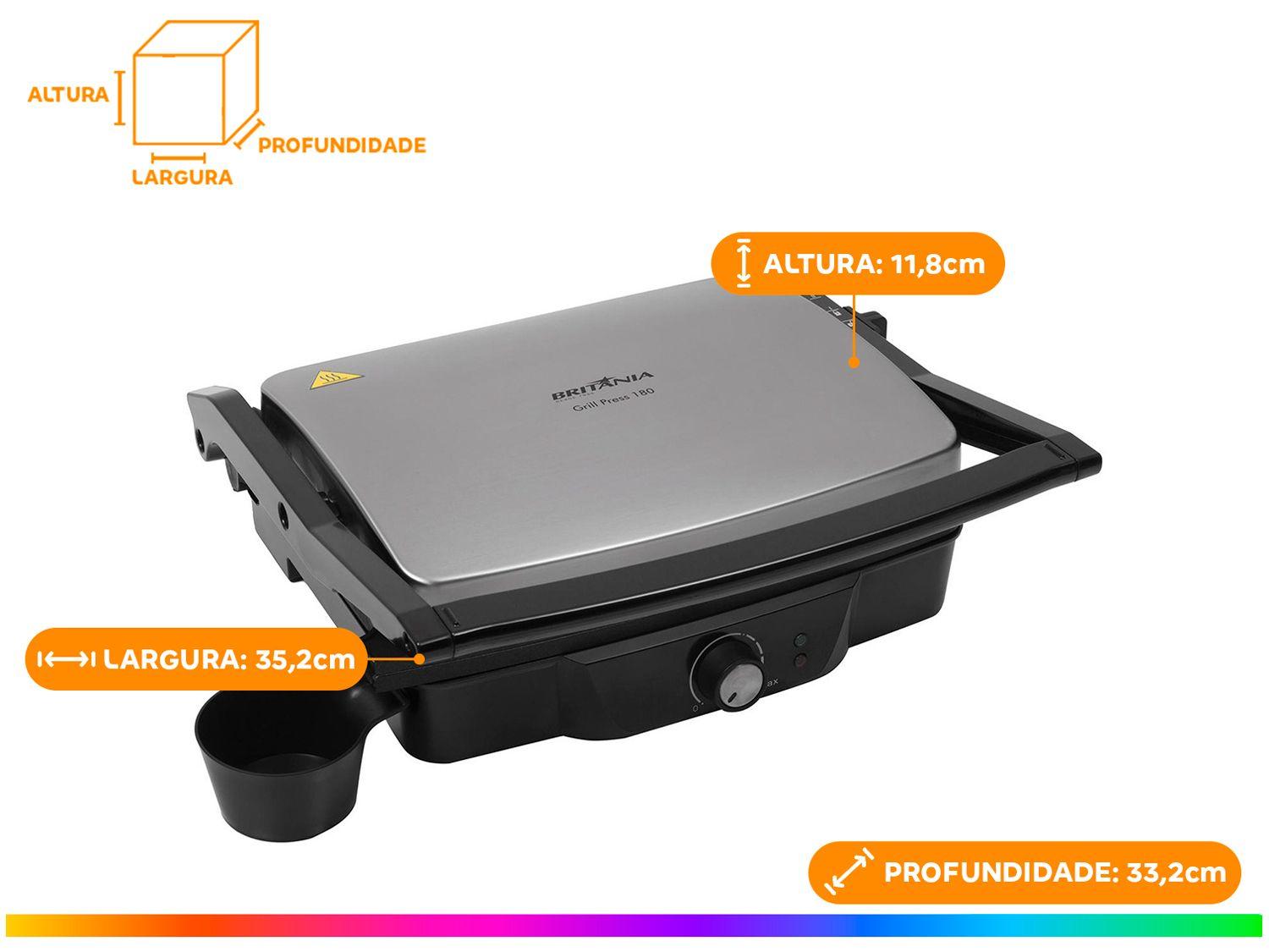 Grill Britânia Press 180 1400W Coletor de Gordura