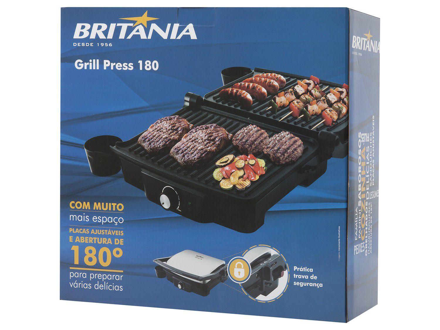 Grill Britânia Press 180 1400W Coletor de Gordura Grill Magazine