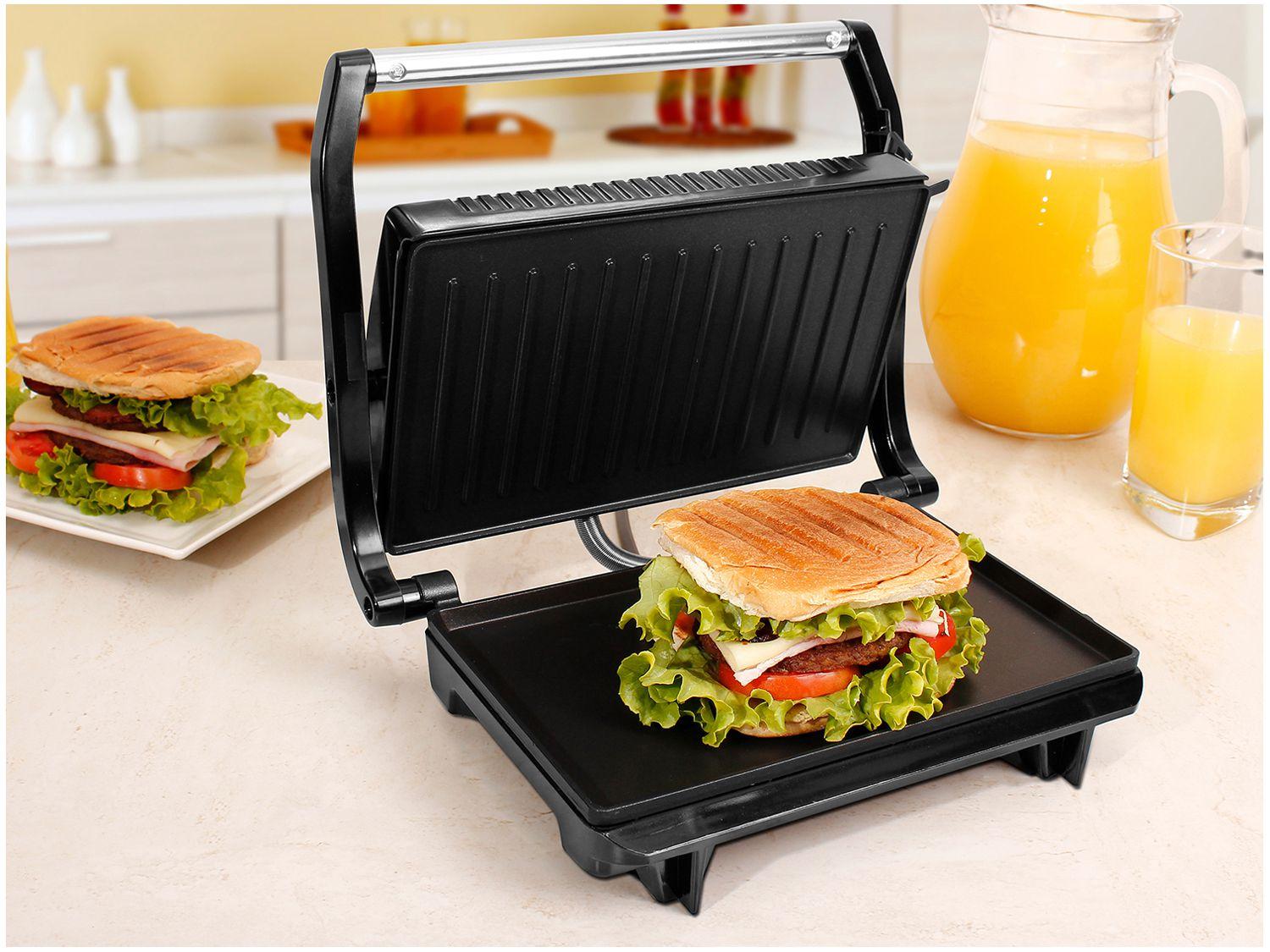 Grill Britânia Press Retangular 850W Antiaderente Sanduicheira