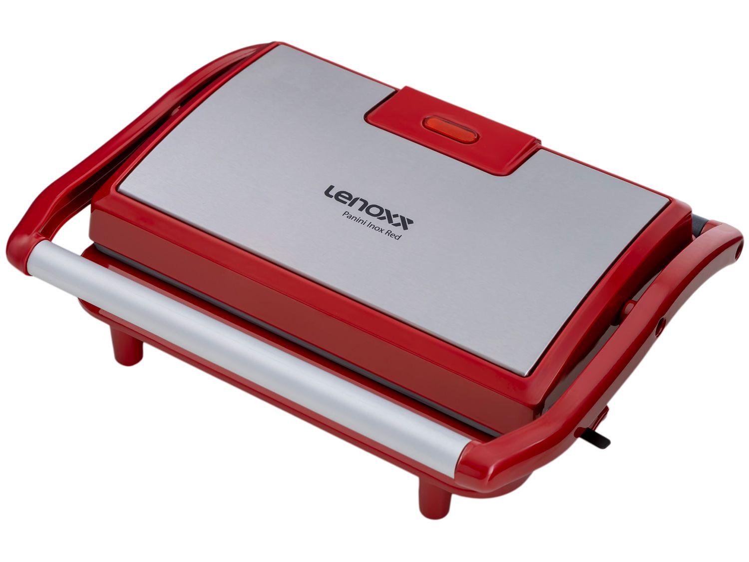 Grill Lenoxx Panini Inox Red PGR155 Retangular 850W