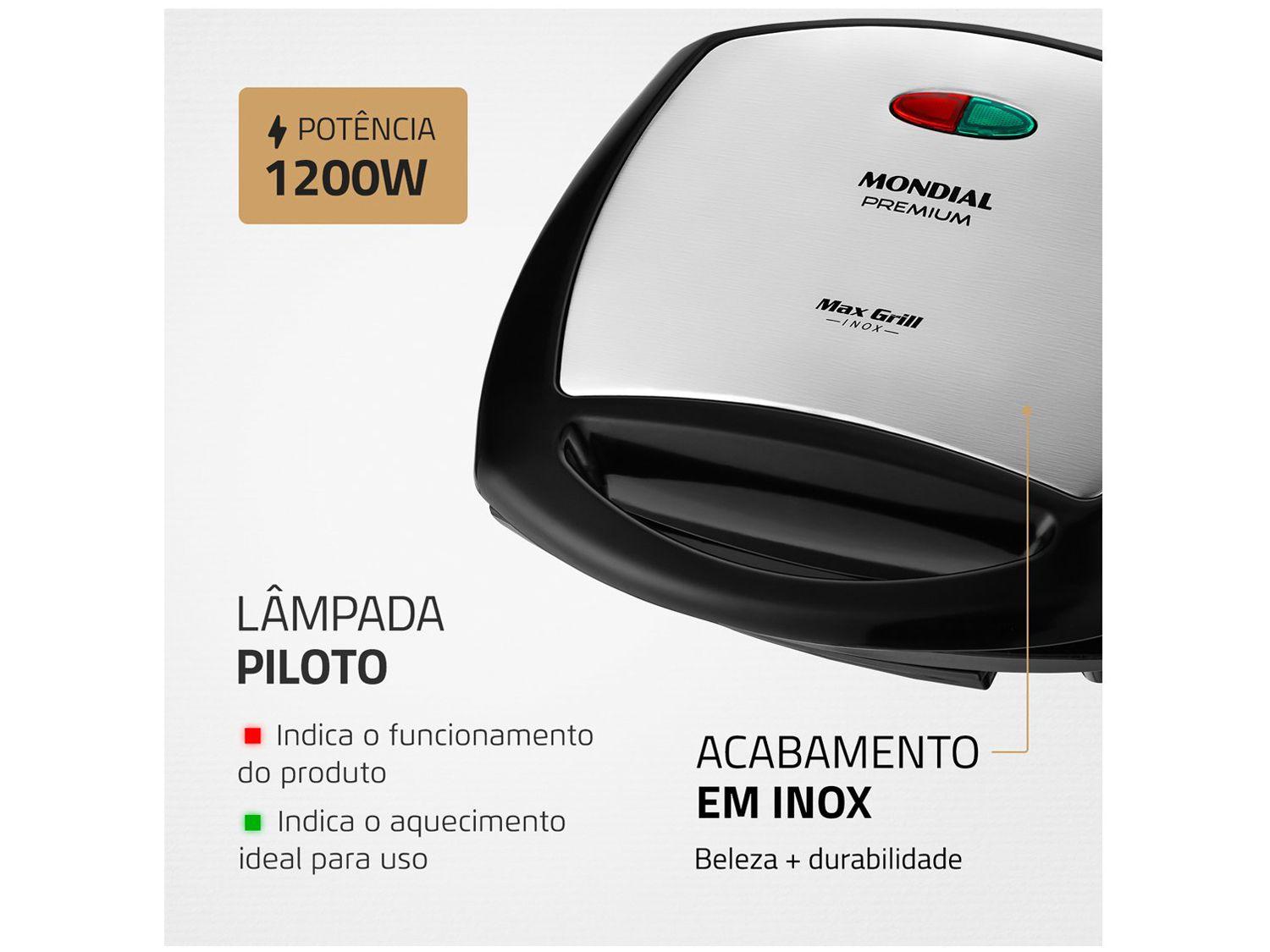 Grill Mondial G-07 Max Grill Inox 2 em 1 