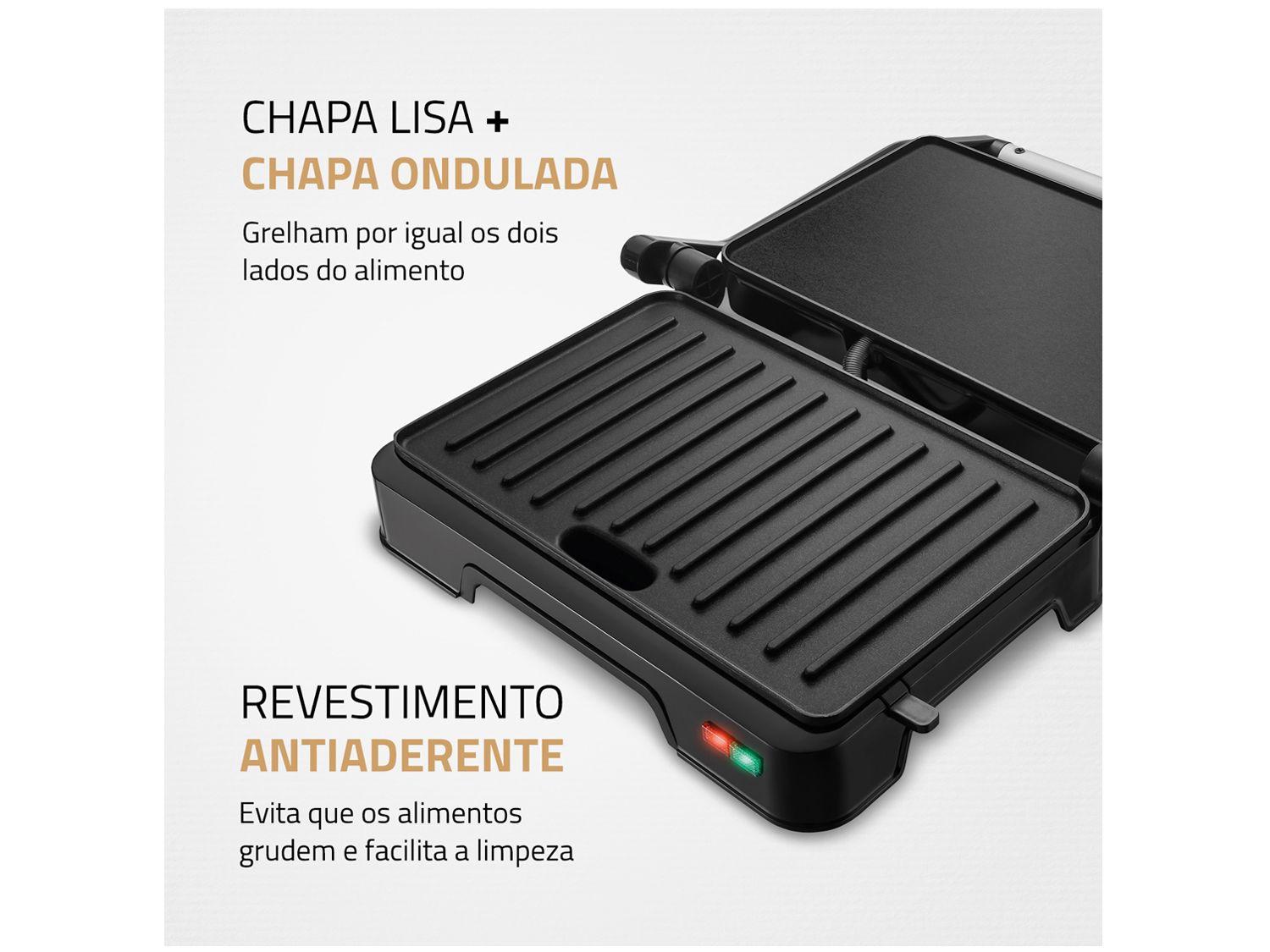 Grill Mondial PG-01-180 Master Press Duo 3 em 1 Retangular com Chapa 1000W