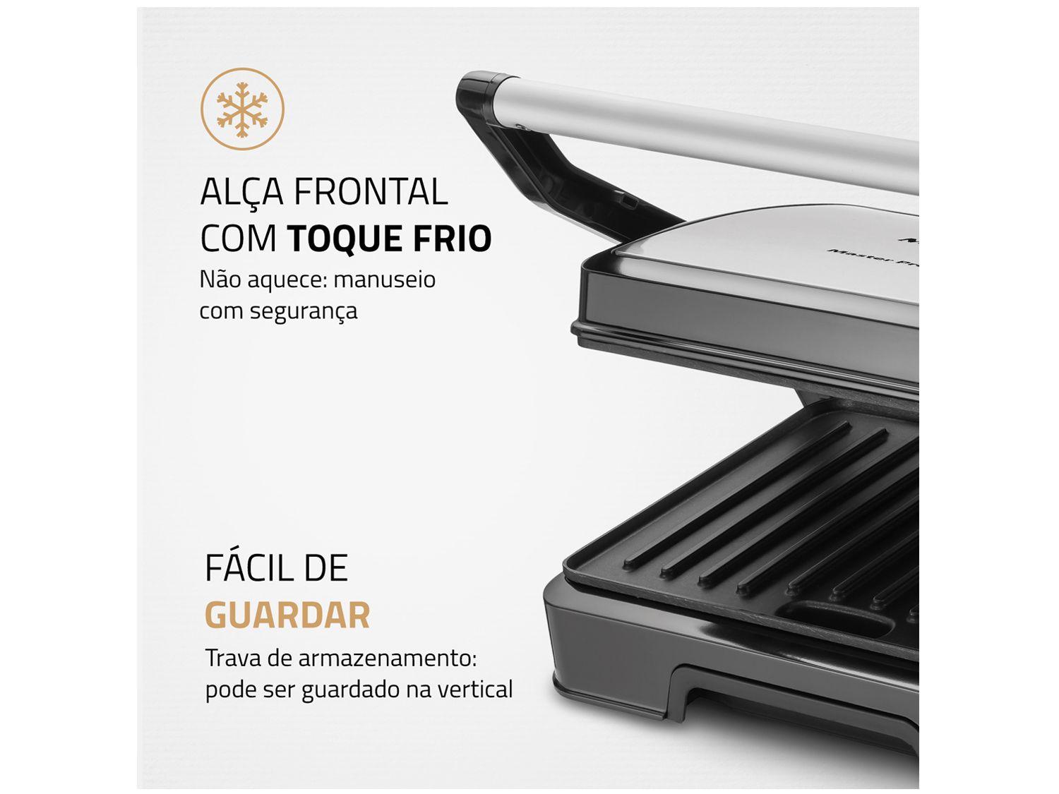 Grill Mondial PG-01-180 Master Press Duo 3 em 1 Retangular com Chapa 1000W