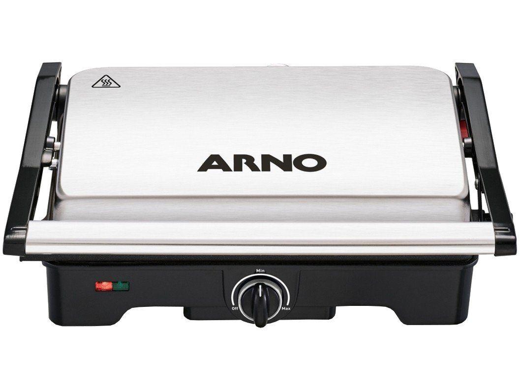 Grill/Sanduicheira Arno Dual Inox Gnox Retangular 1100W Coletor de Gordura