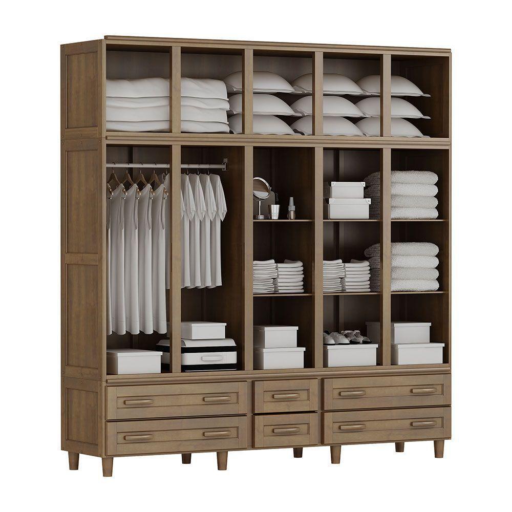 GuardaRoupa Berlim Flex Casal Imbuia com Espelho 10 Portas 6 Gavetas