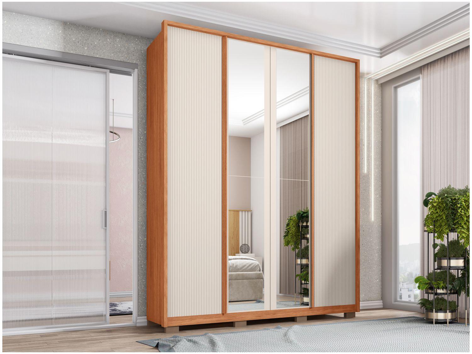 Guarda-roupa Casal 3 Gavetas 4 Portas Caemmun Lior