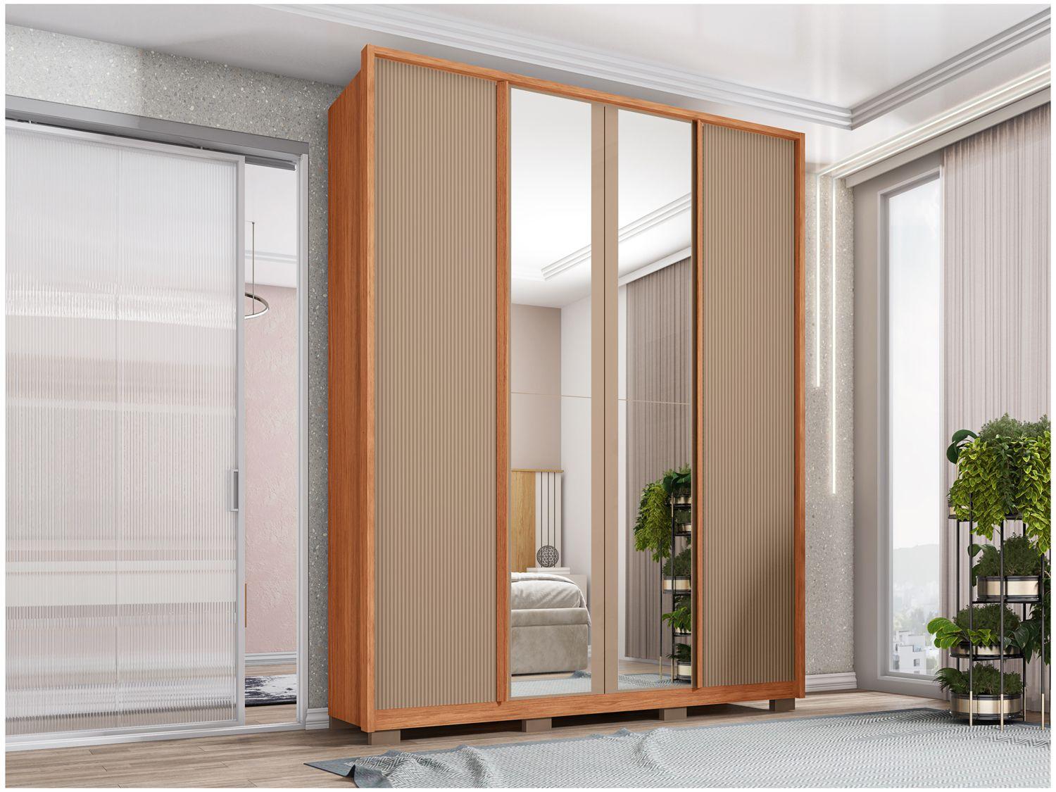 Guarda-roupa Casal 3 Gavetas 4 Portas Caemmun Lior