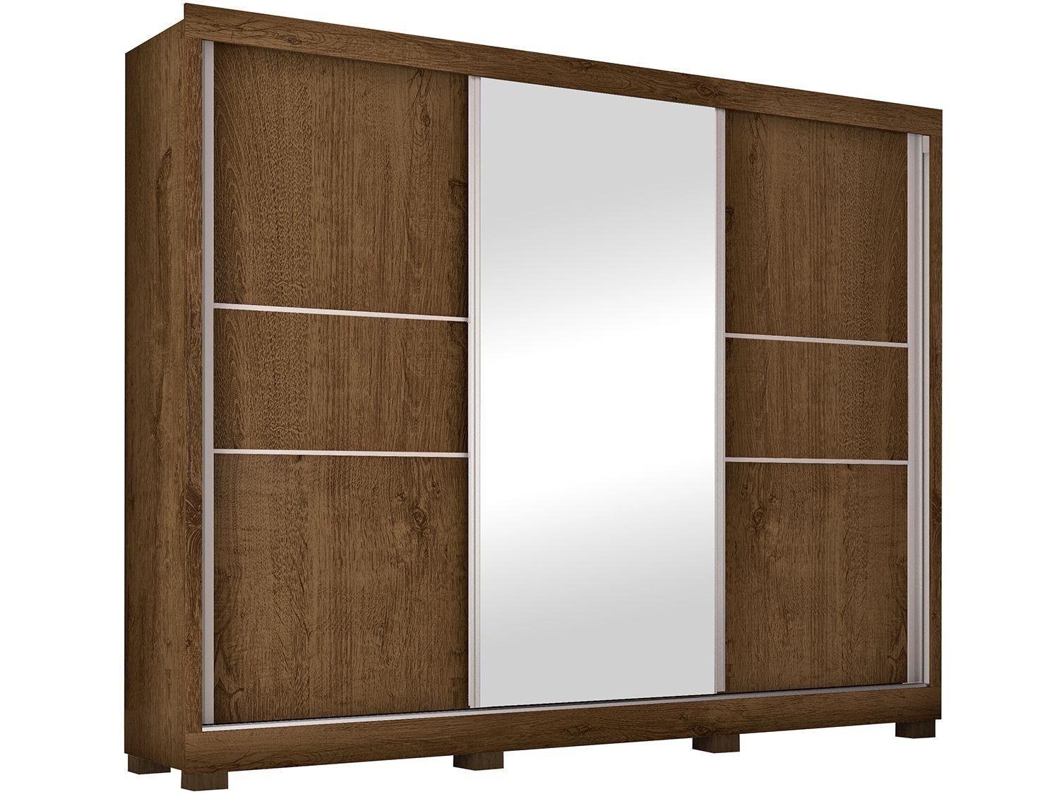 Imagem de Guarda-roupa Casal 3 Portas de Correr 3 Gavetas