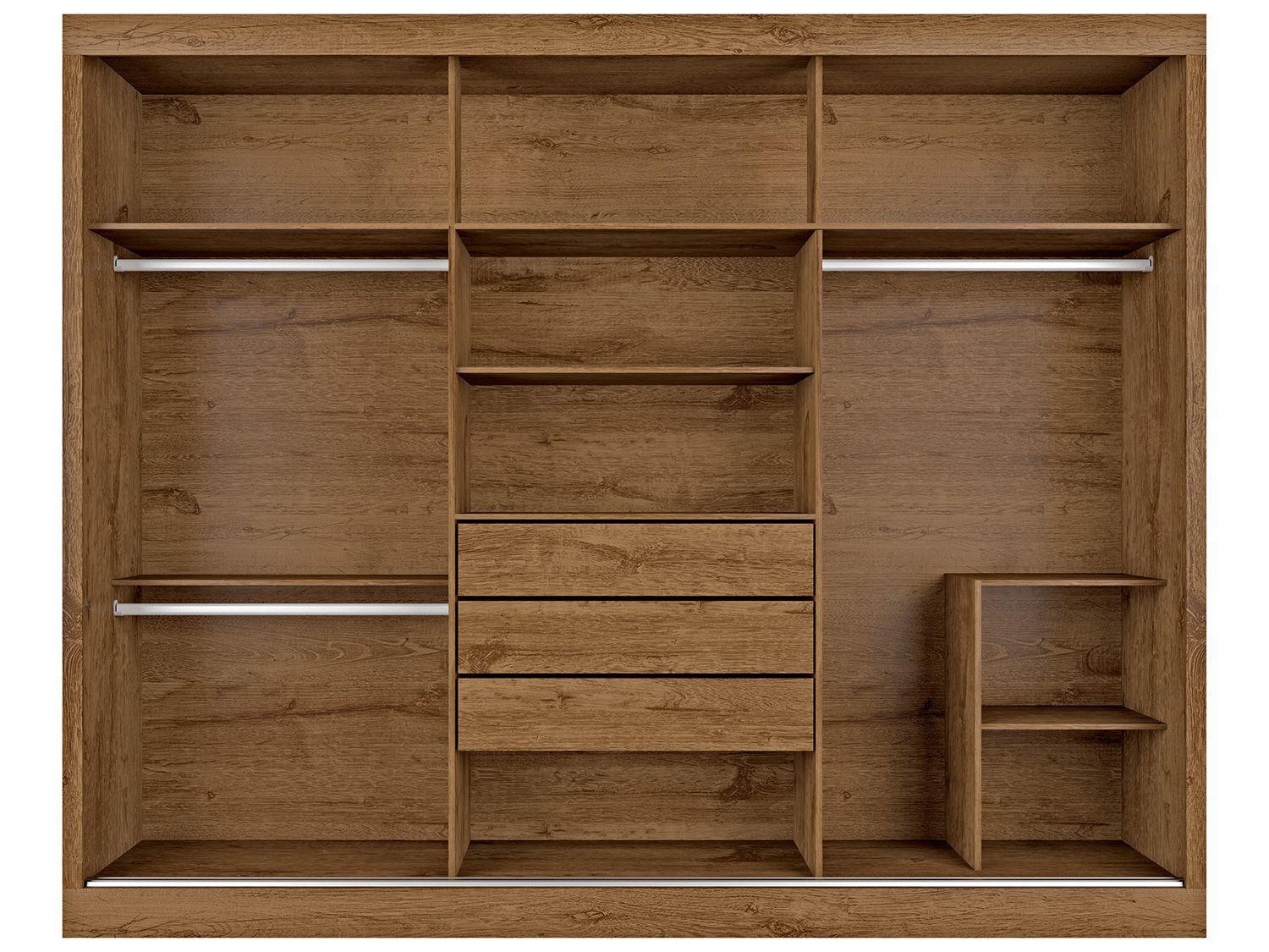 Imagem de Guarda-roupa Casal 3 Portas de Correr 3 Gavetas