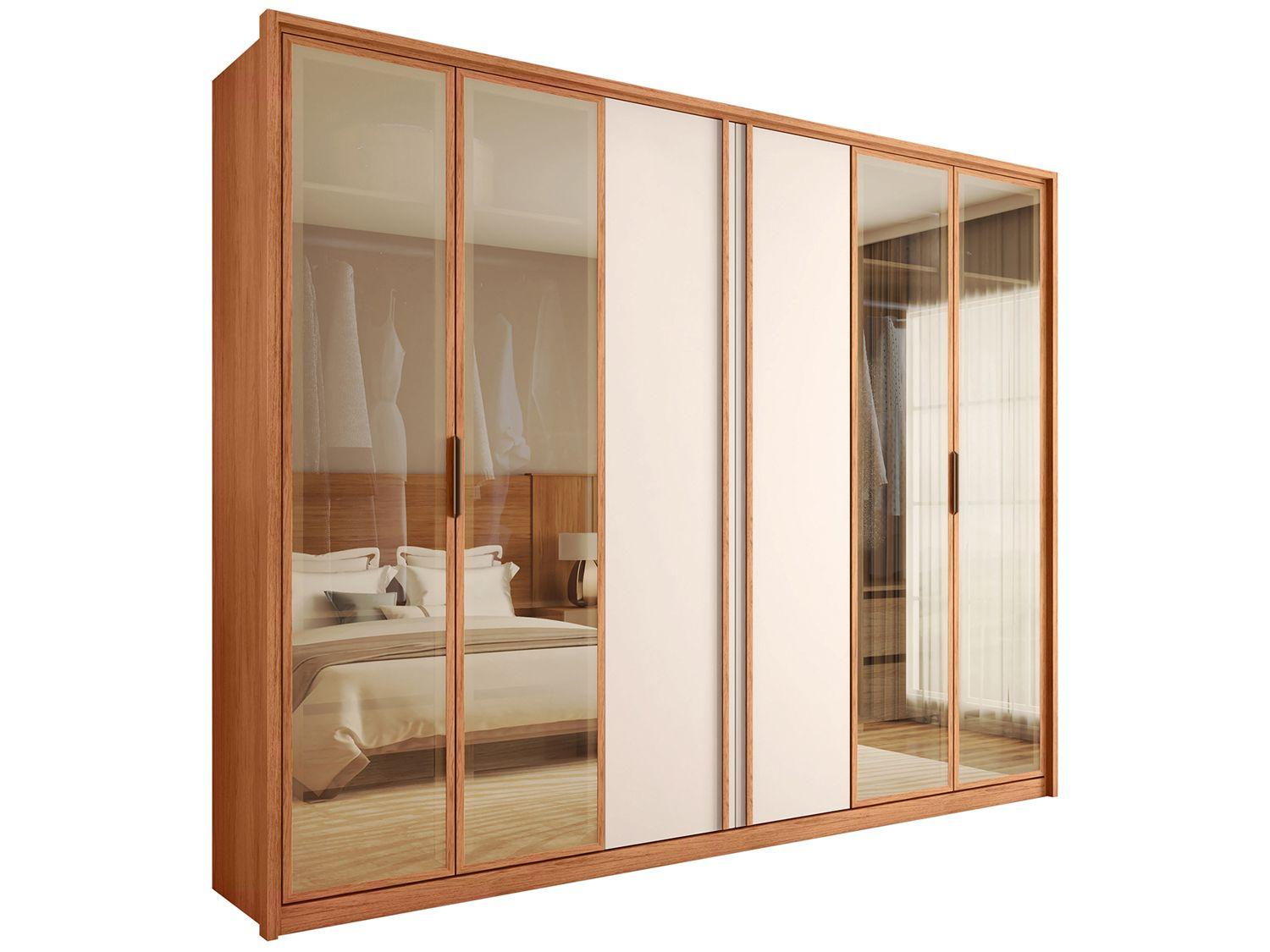 Guarda-roupa Casal 4 Gavetas 6 Portas Caemmun Cristal