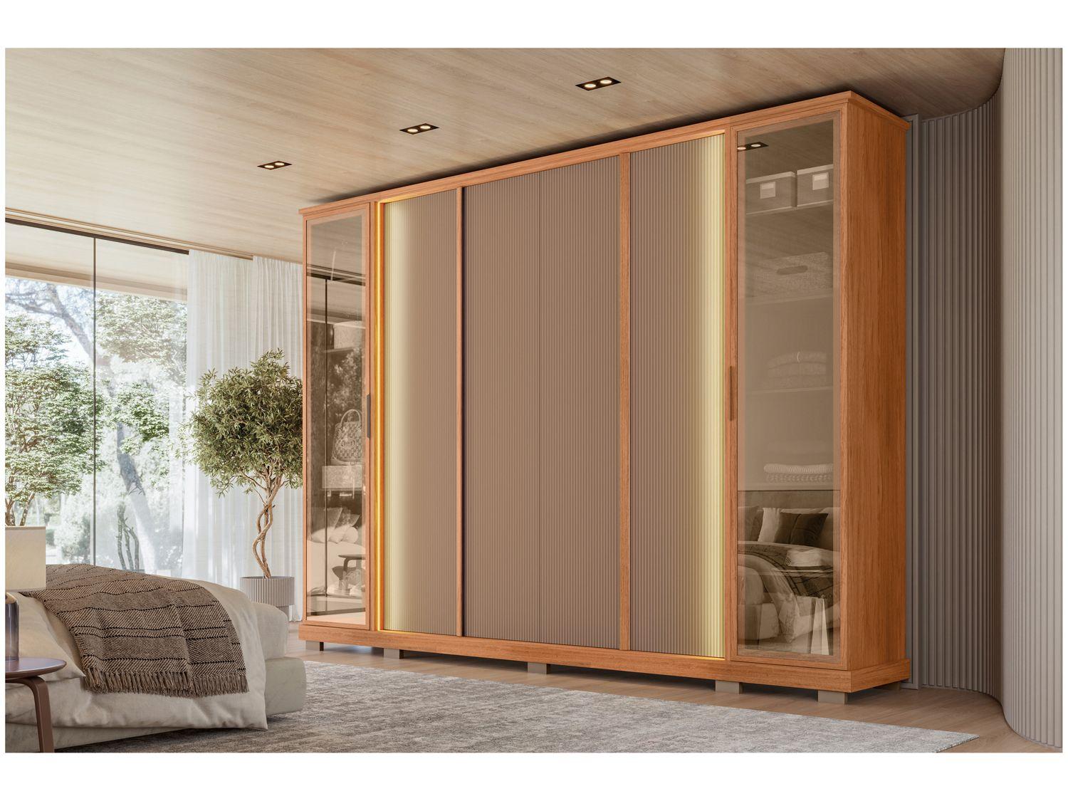 Guarda-roupa Casal 4 Gavetas 6 Portas Caemmun Tela