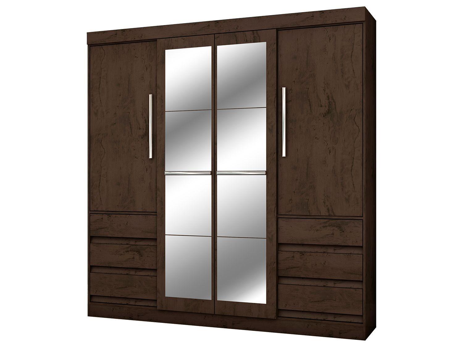 Imagem de Guarda-roupa Casal 4 Portas 6 Gavetas
