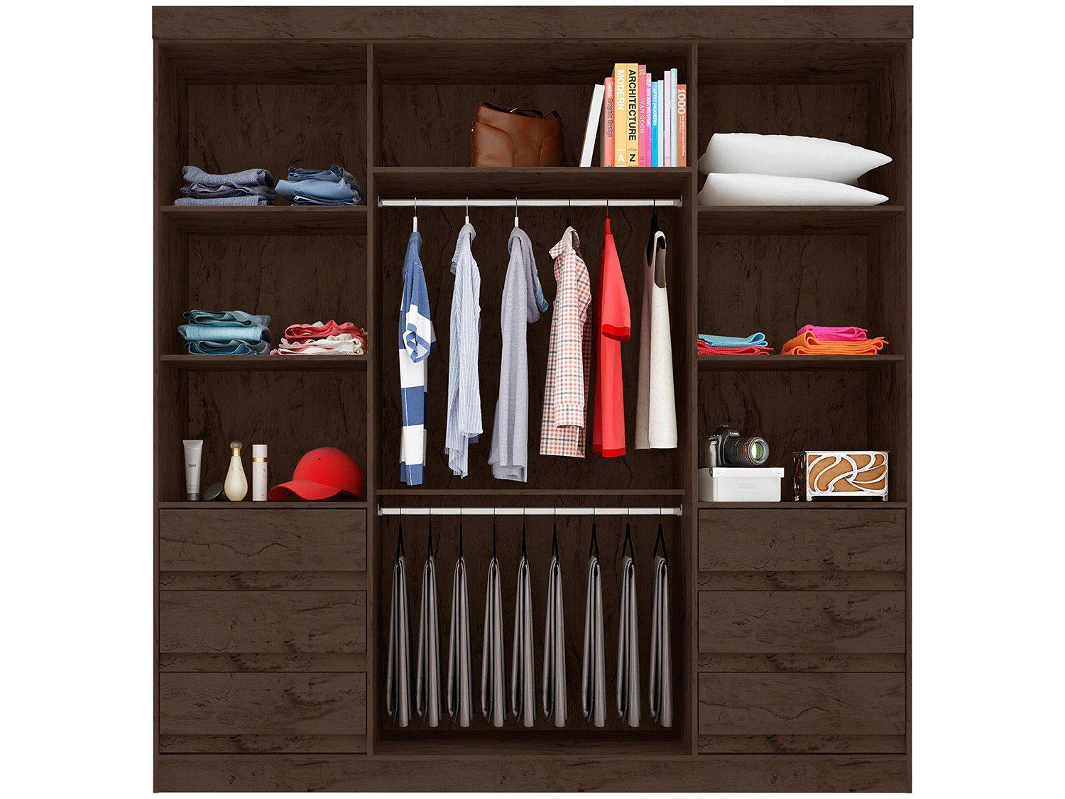 Imagem de Guarda-roupa Casal 4 Portas 6 Gavetas