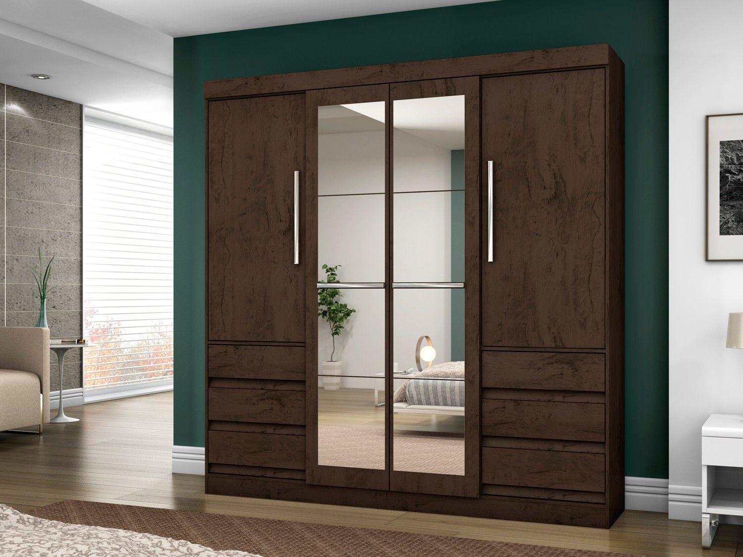 Imagem de Guarda-roupa Casal 4 Portas 6 Gavetas