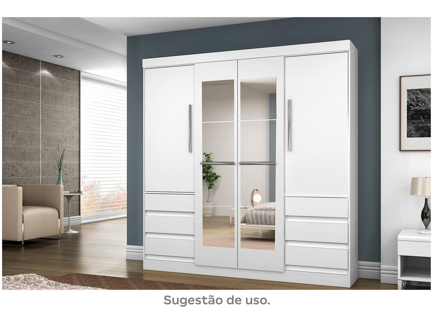 Imagem de Guarda-roupa Casal 4 Portas 6 Gavetas