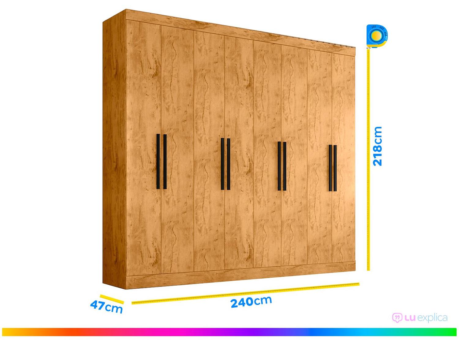 Guarda-roupa Casal 8 Portas 4 Gavetas Araplac