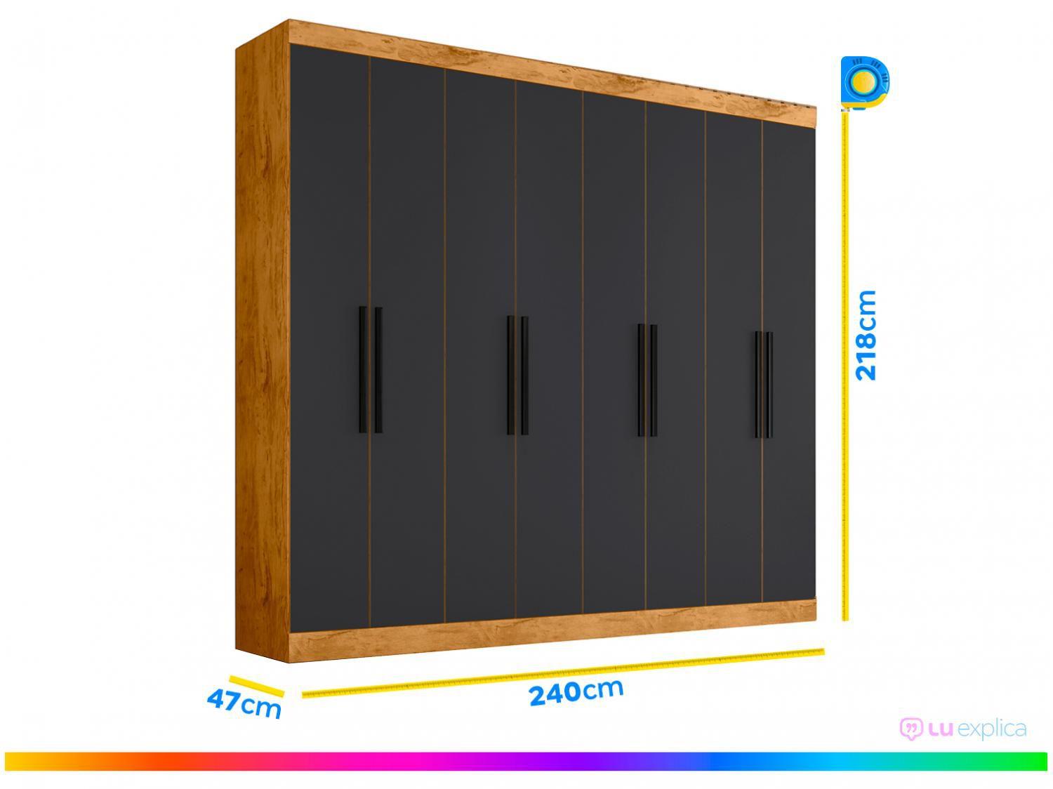 Guarda-roupa Casal 8 Portas 4 Gavetas