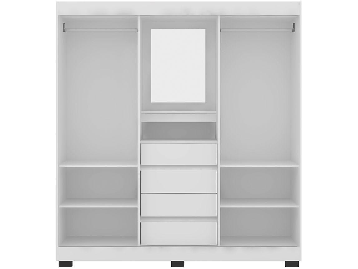 Guarda-roupa Casal com Espelho 2 Portas de Correr 4 Gavetas Araplac Sintra CAP24024