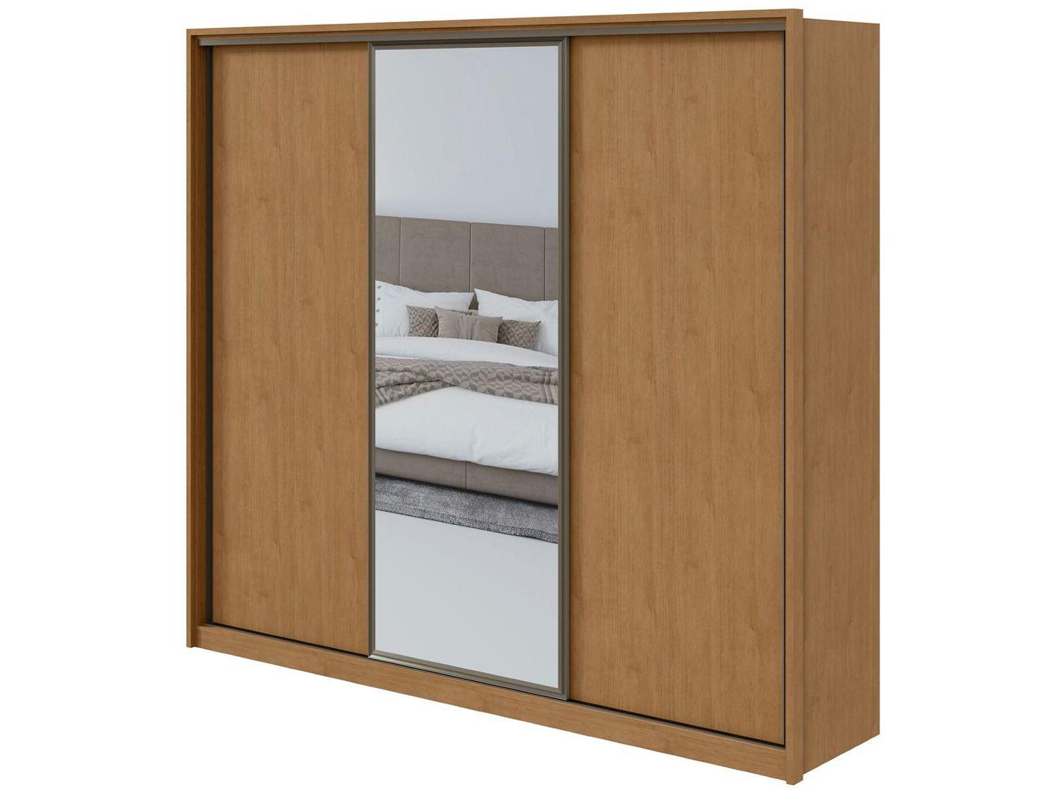 Guarda-roupa Casal com Espelho 3 Portas 6 Gavetas Caemmun Spazio