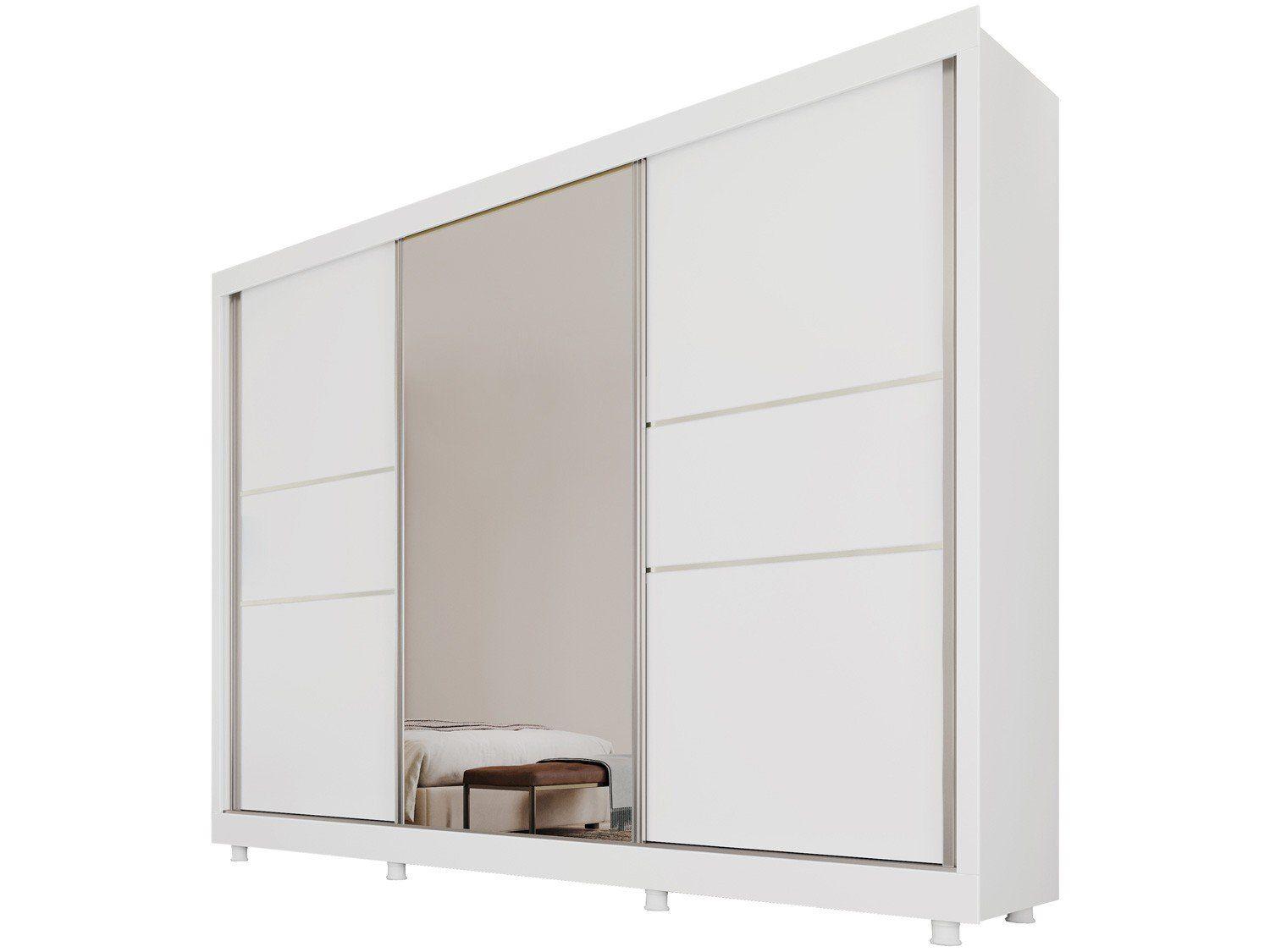 Guarda-roupa Casal com Espelho 3 Portas de Correr 3 Gavetas Europa Maranello 11617.1
