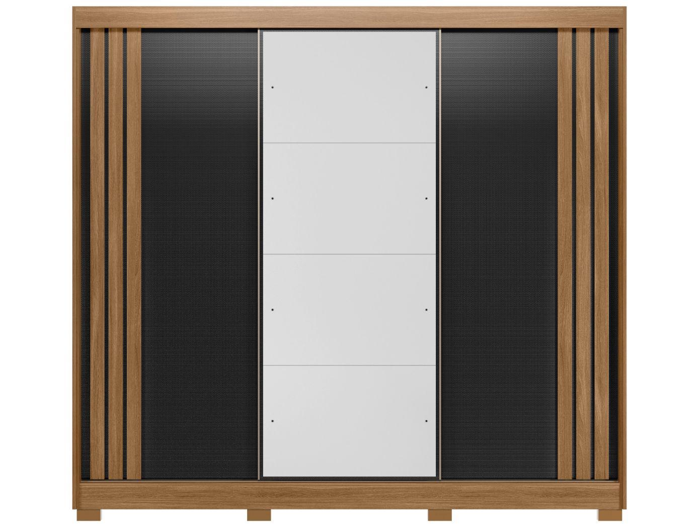 Guarda-roupa Casal com Espelho 3 Portas de Correr 6 Gavetas Demóbile Lille