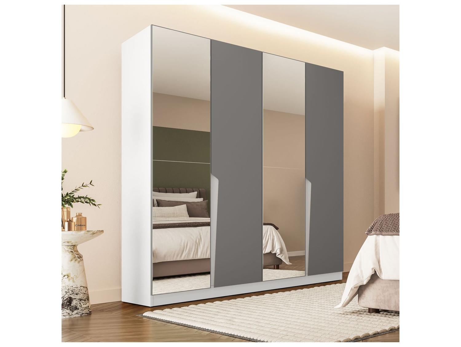 Guarda-roupa Casal com Espelho 4 Gavetas 4 Portas Politorno Porto