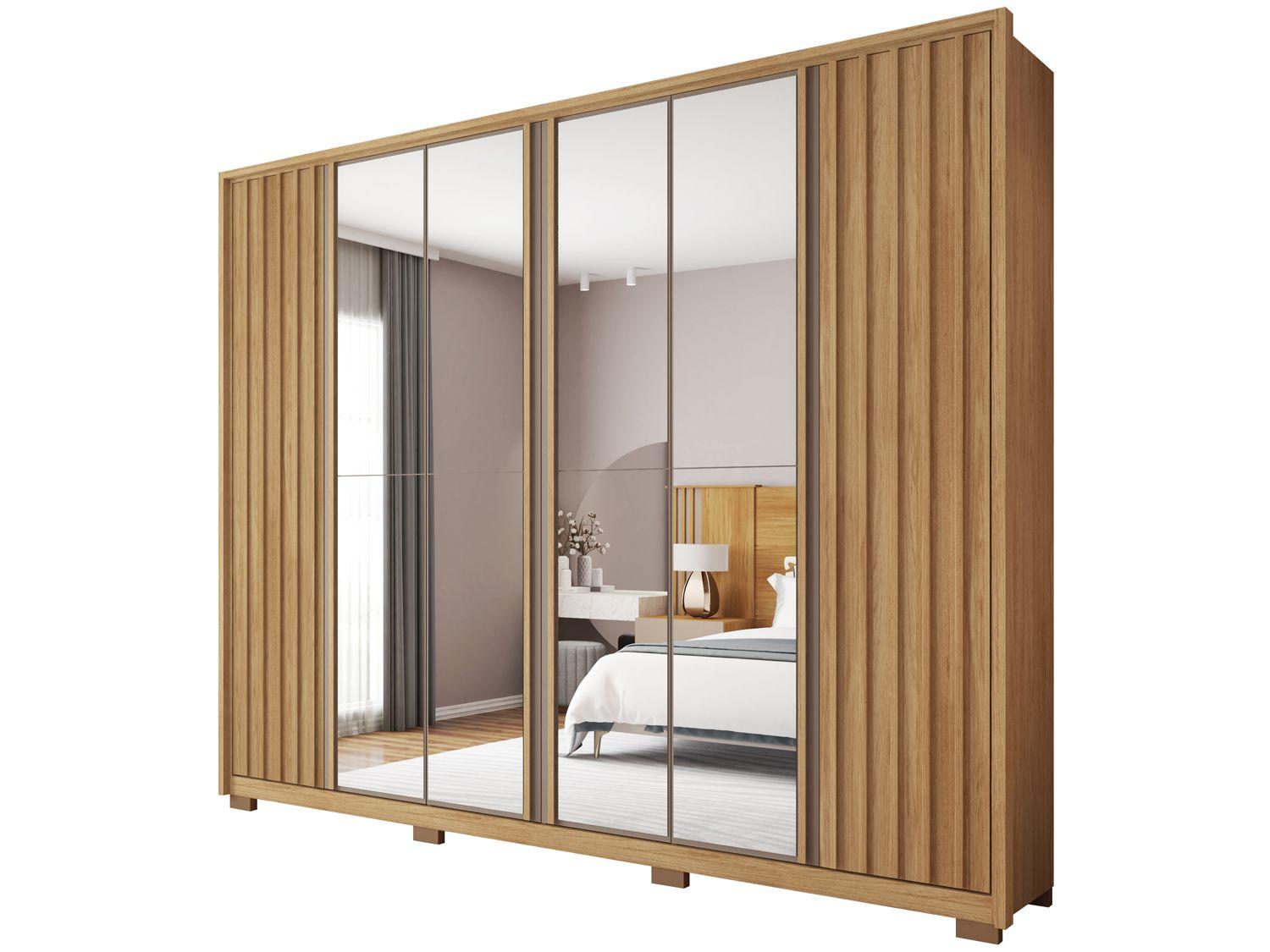 Guarda-roupa Casal com Espelho 6 Portas 4 Gavetas Caemmun Apollo