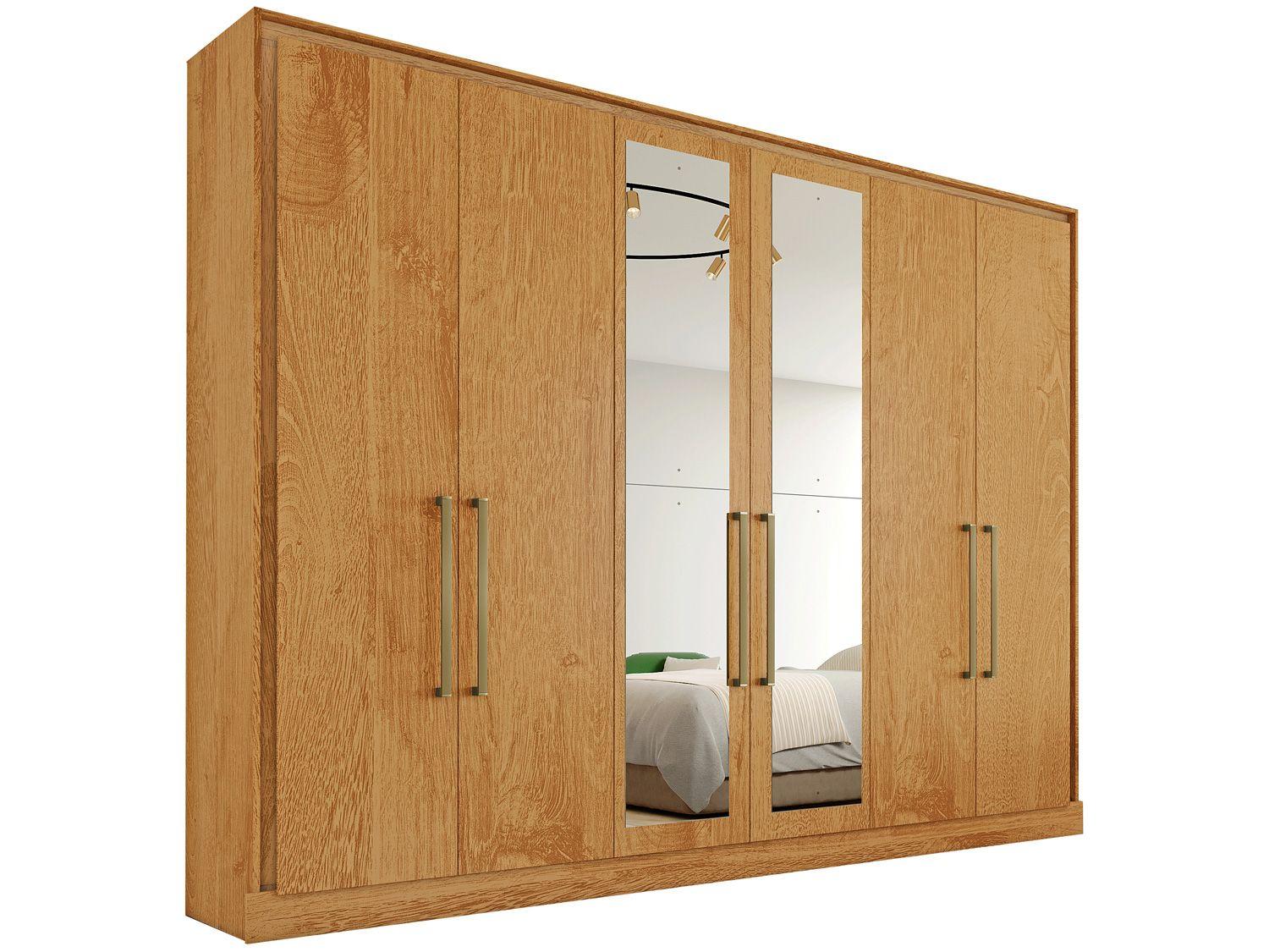 Guarda-roupa Casal com Espelho 6 Portas 6 Gaveta