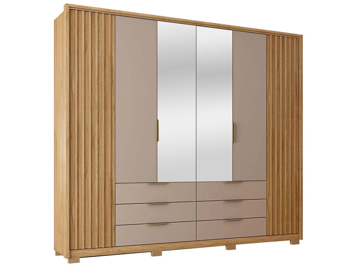 Guarda-roupa Casal com Espelho 6 Portas 6 Gavetas Caemmun Maximus