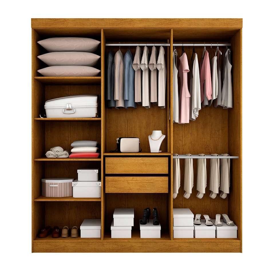 GuardaRoupa Casal Malibu 6 PT Imbuia e Off White Rufato Guarda