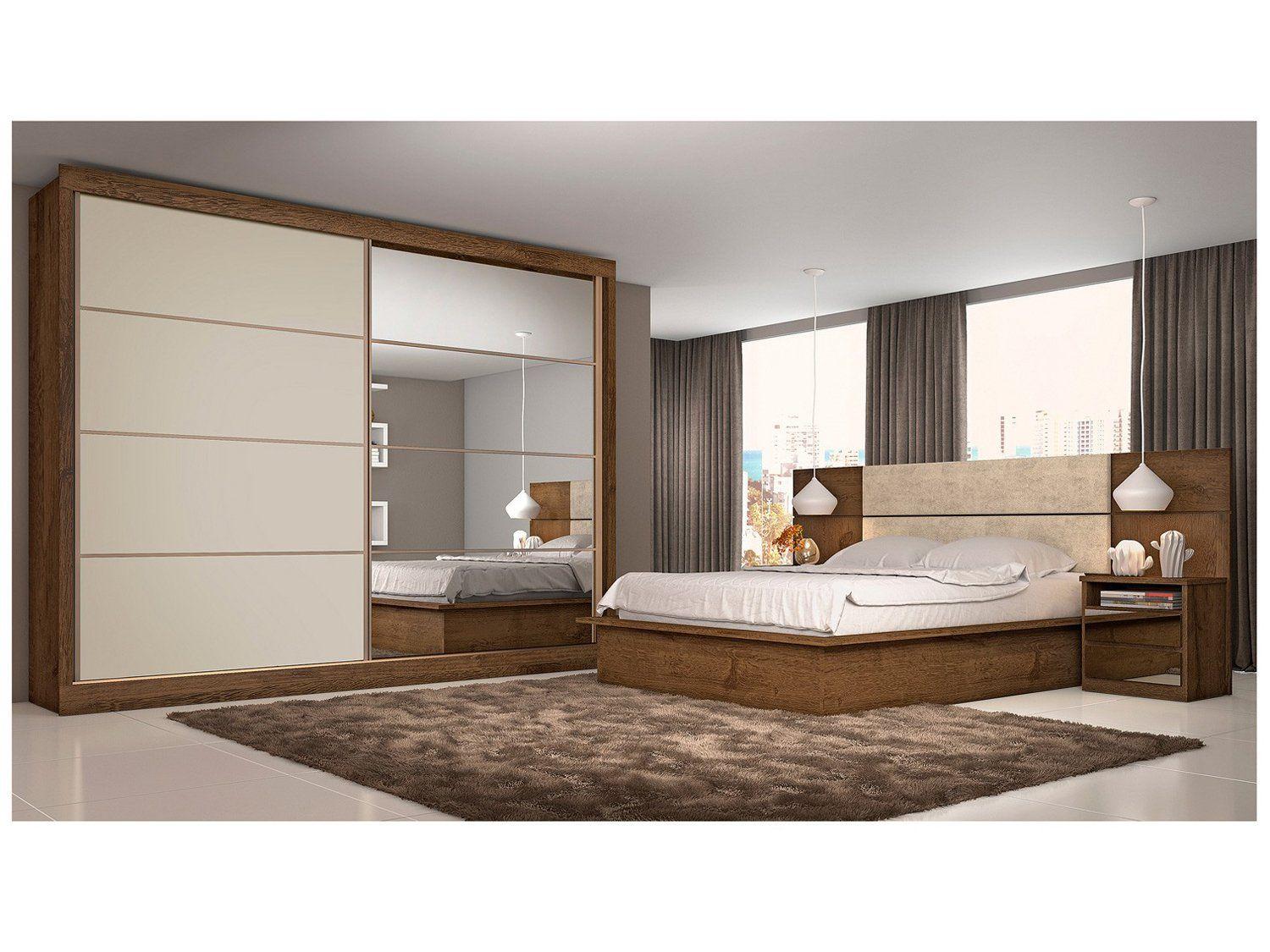 Guarda-roupa Casal MDF 2 Portas de Correr