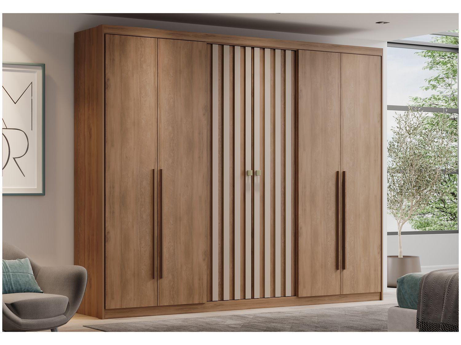 Guarda-roupa Casal Modulado 3 Gavetas 6 Portas Carraro Vancouver 1171