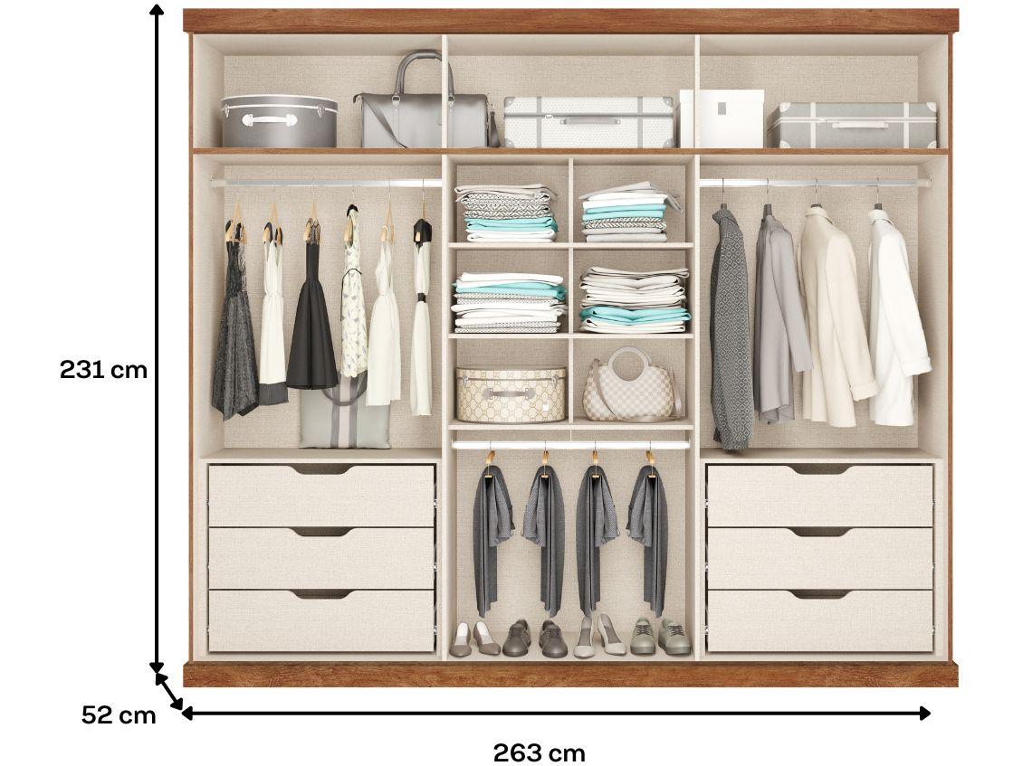 Guarda-roupa Casal Modulado 6 Gavetas 6 Portas Carraro Capri 1159