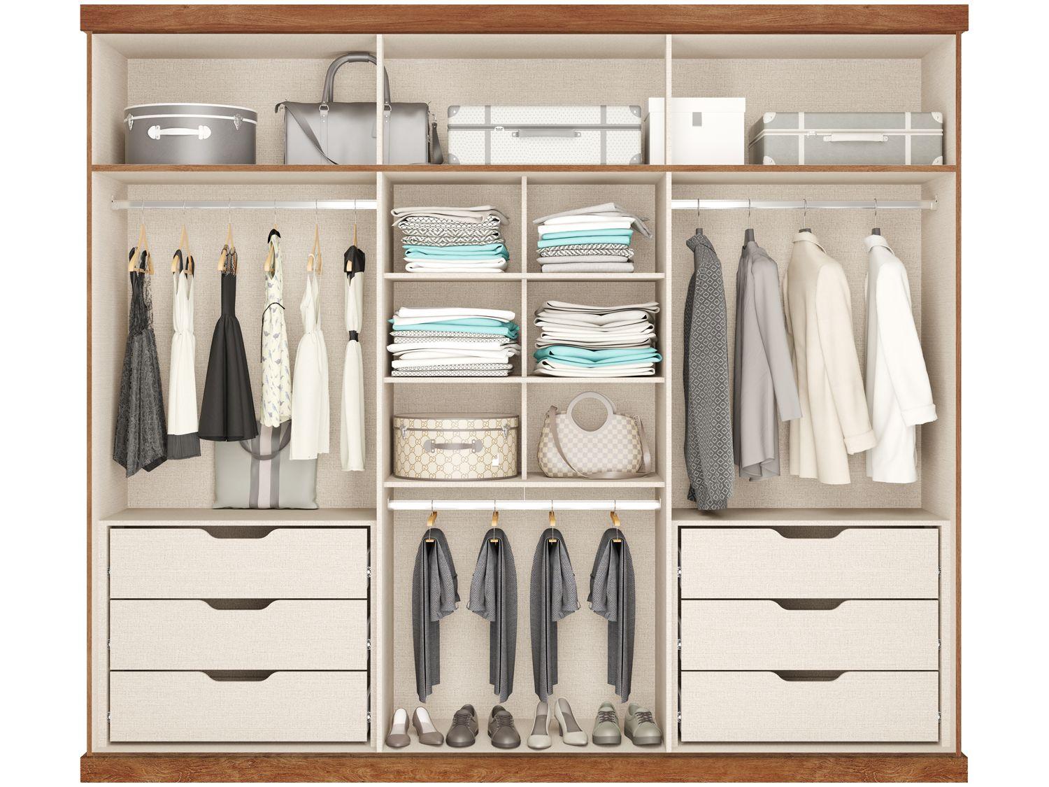 Guarda-roupa Casal Modulado 6 Gavetas 6 Portas Carraro Capri 1159