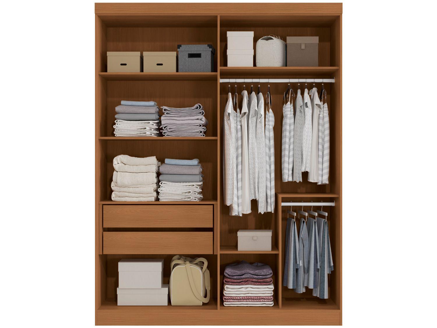 Guarda-roupa Solteiro 2 Gavetas 4 Portas Kappesberg Roma