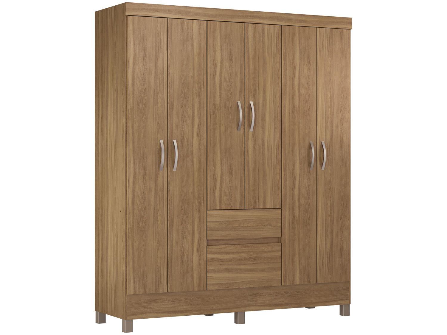 Guarda-roupa Solteiro 6 Portas 2 Gavetas