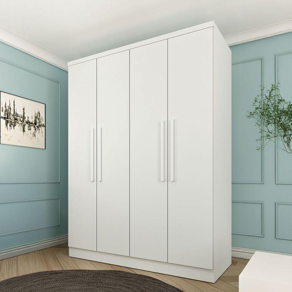 Guarda-Roupa Solteiro Amsterdam Portas Gavetas Neve Tcil