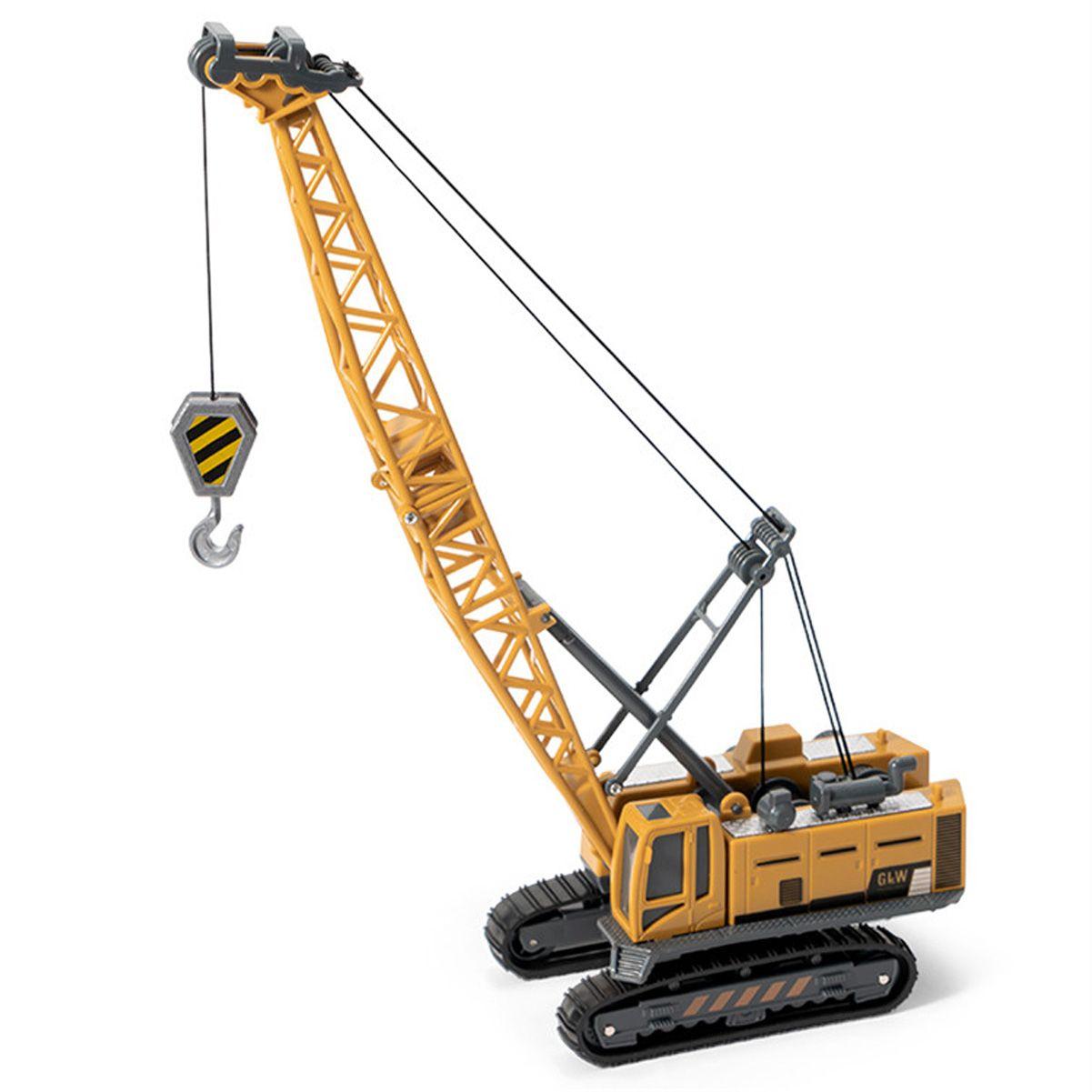 Imagem de Guindaste Escavadeira Miniatura Brinquedo Articulado Maquina Obra Coleção