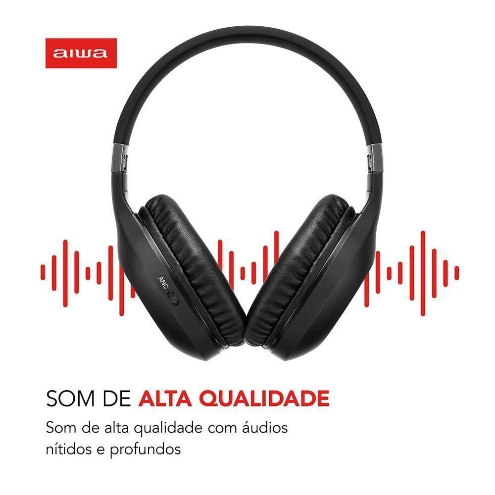 お歳暮 2024 Headphone Preto AWS-HP-02B Bluetooth Wireless Aiwa その他