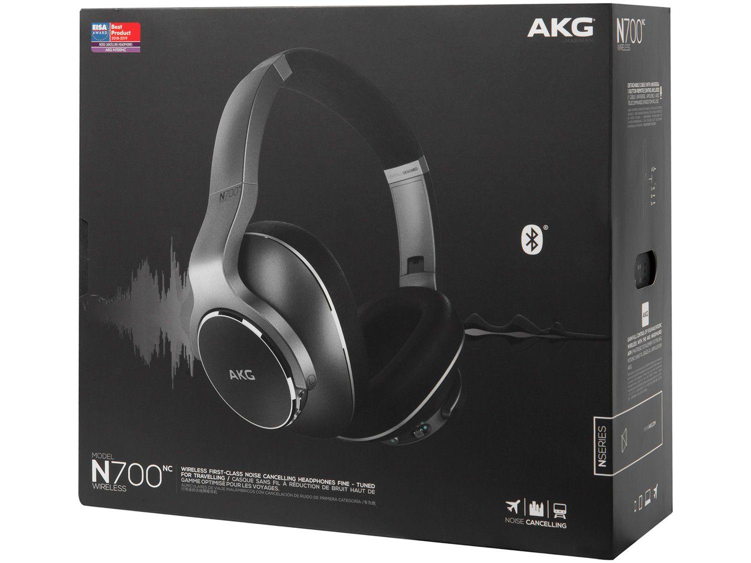 Headphone Bluetooth AKG N700 com Microfone Prata Headphone