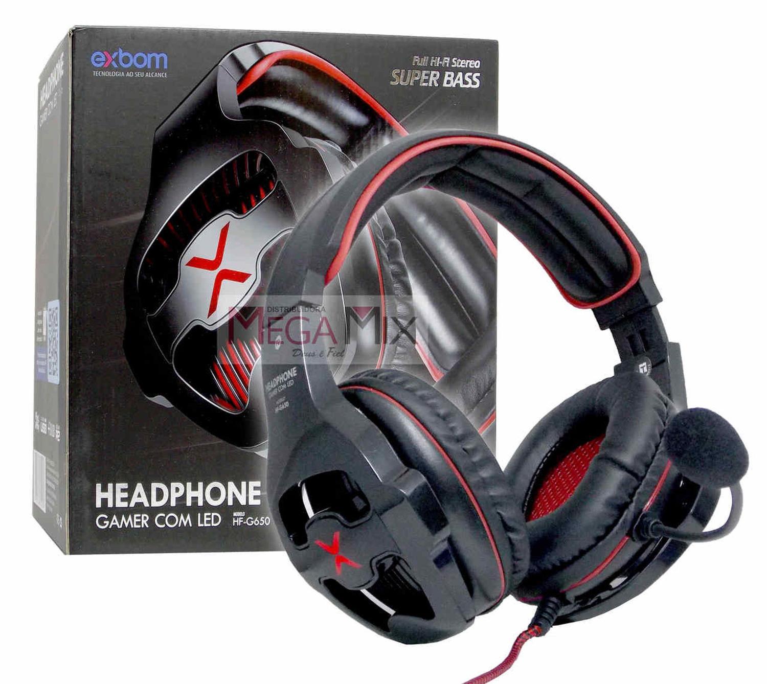 Headphone Gamer com LED HF-G650 - Exbom - Headphone Gamer - Magazine Luiza