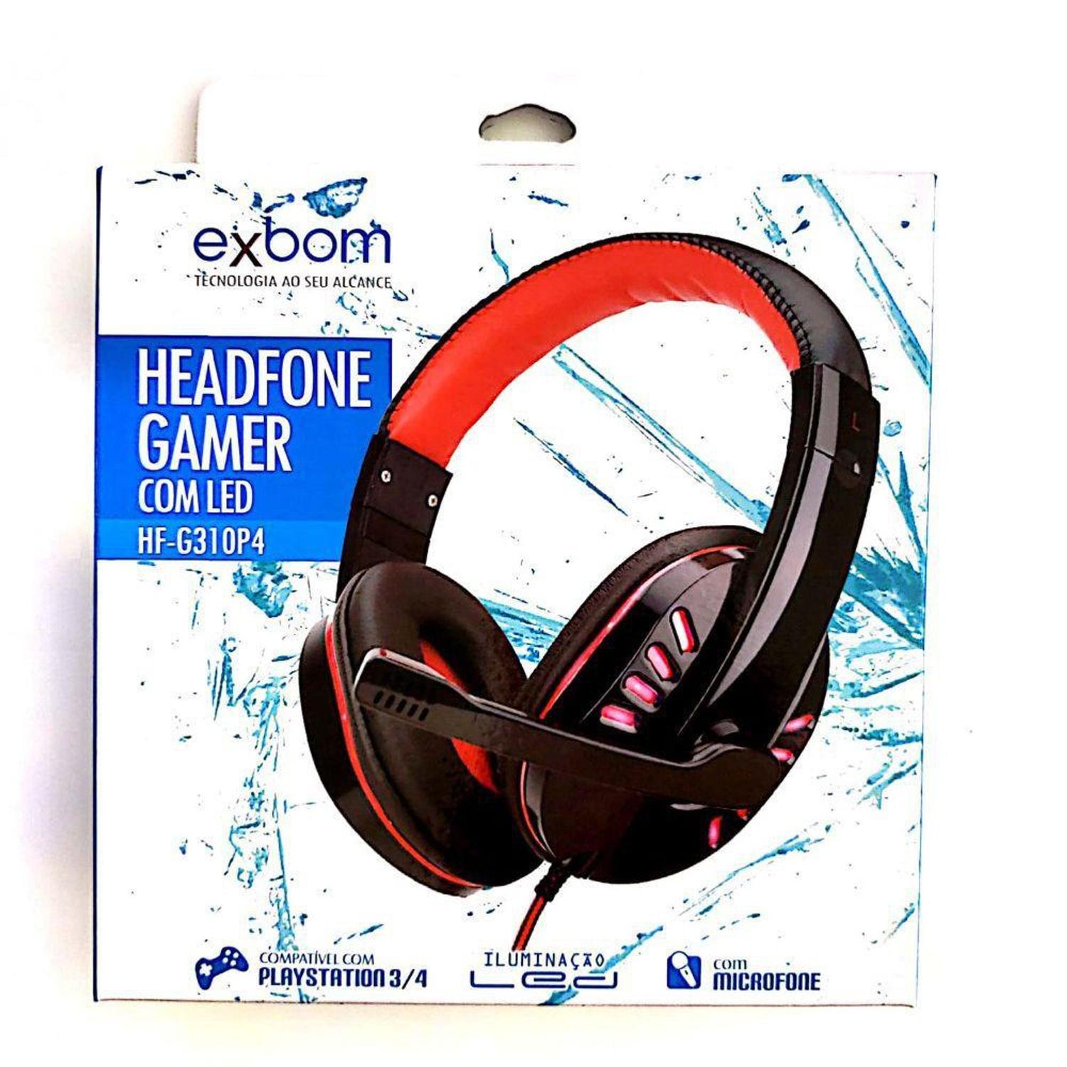 Headphone Gamer Exbom Hf-G310p4 Com Led - Headphone Gamer - Magazine Luiza